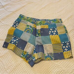 Lilly Pulitzer Patchwork Shorts - Blue, Yellow, Green